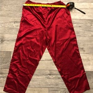 2 pairs of Ladies size XL satin polyester pajama pants-two pairs- red & purple